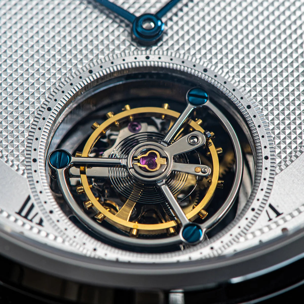 Tourbillon Men Watches ST8230 Genuine Tianjin Movement Mechanical Vintage Skeleton Wristwatch Elegant Crocodile Leather