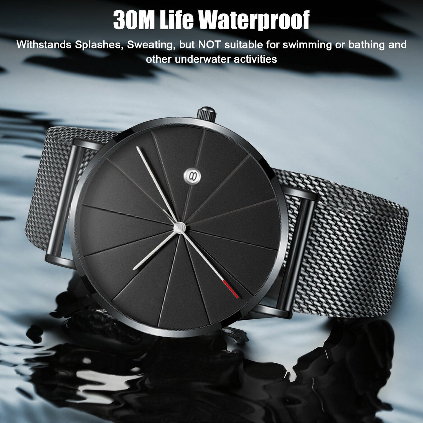 Trendy Men'S Ultra Thin Minimalist Quartz Watch Stainless Steel Sport Wristwatch