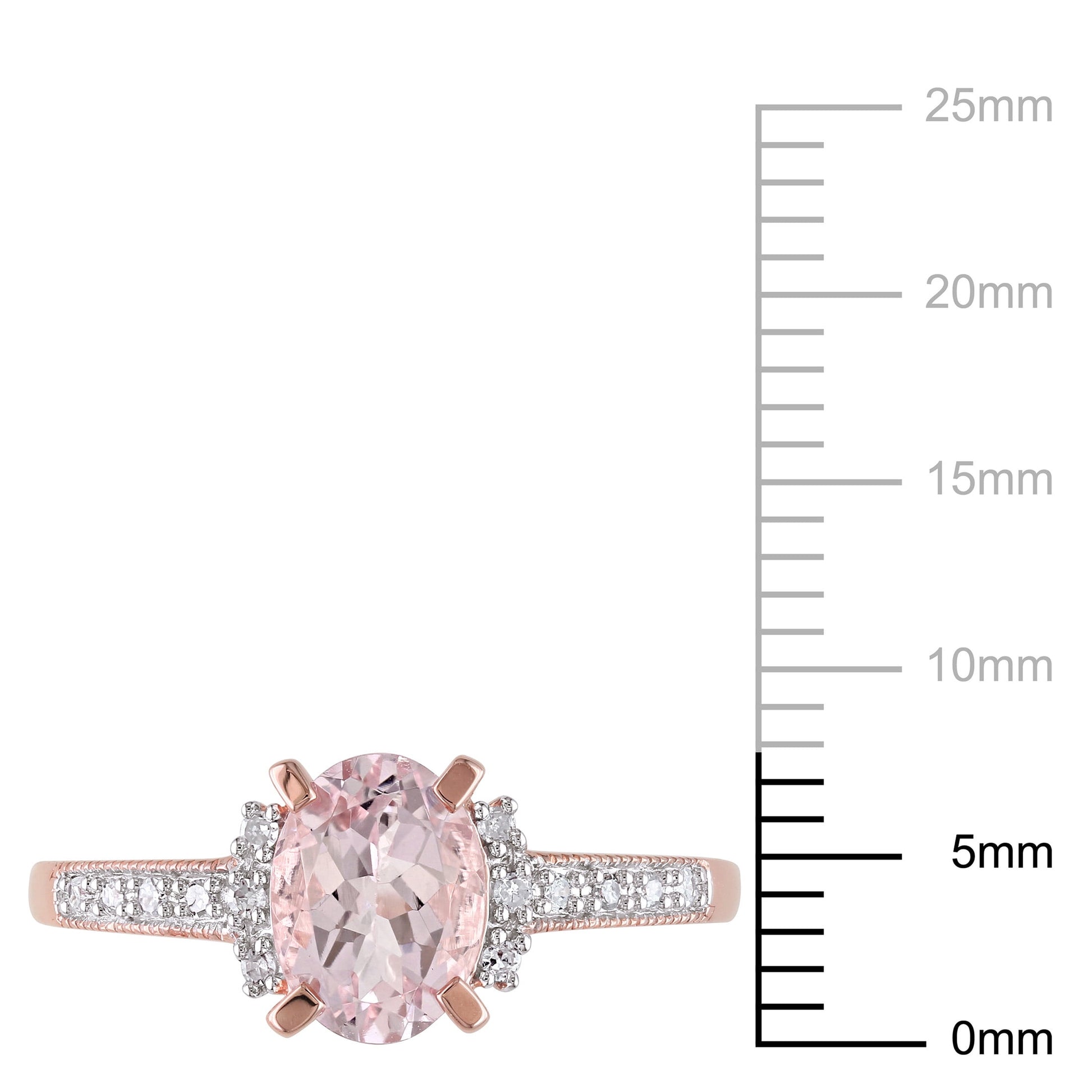 Women'S Morganite Rose Gold Plated Ring