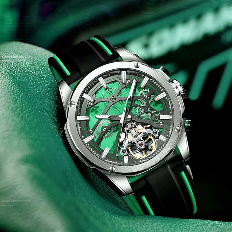 New Skeleton  Brand Tourbillon Automatic Mechanical Fashion Luminous Men'S Watch