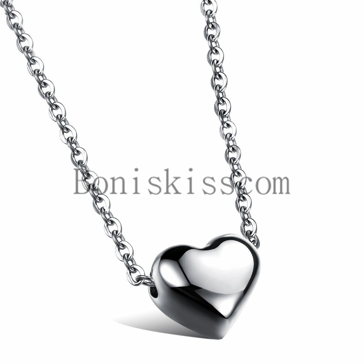 Women'S Girls Stainless Steel Heart Pendant Necklace Chain Valentine'S Day Gift