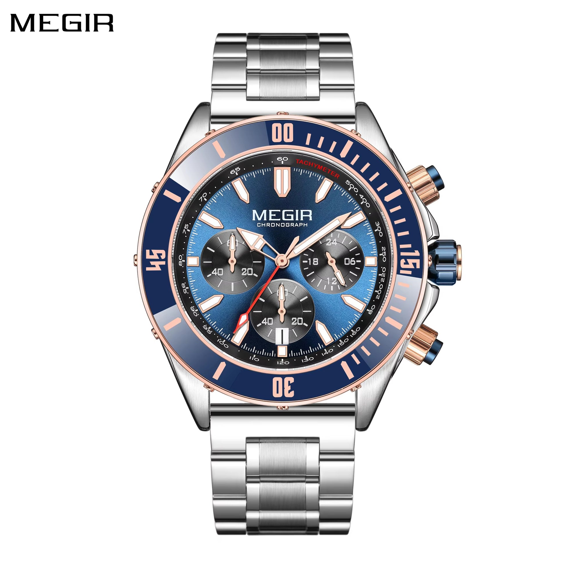 Men Quartz Watches Luxury Business Casual Chronograph Waterproof Large Dial Luminous Date Sport Wristwatch Reloj Hombre