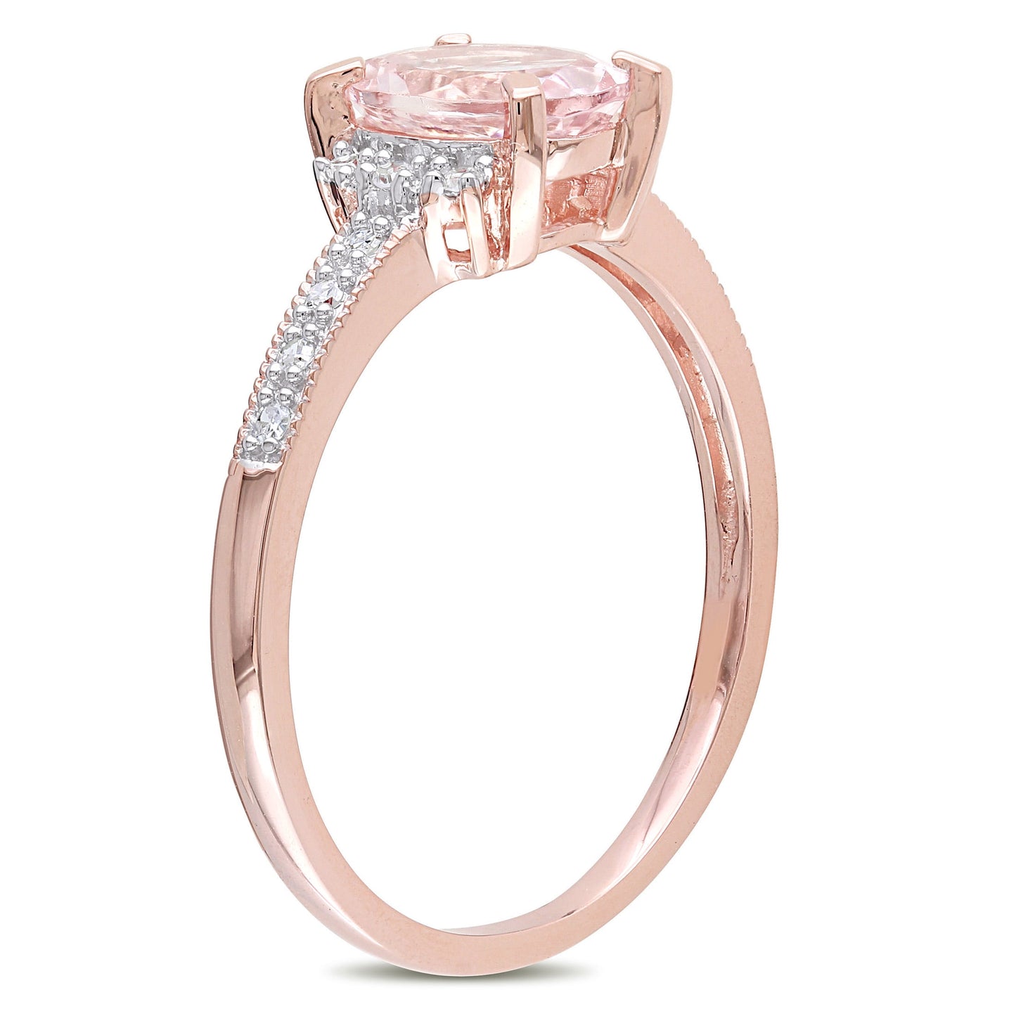 Women'S Morganite Rose Gold Plated Ring