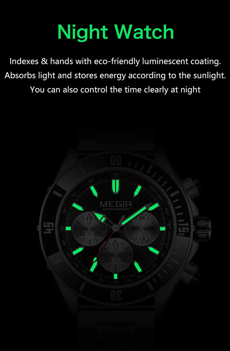 Men Quartz Watches Luxury Business Casual Chronograph Waterproof Large Dial Luminous Date Sport Wristwatch Reloj Hombre