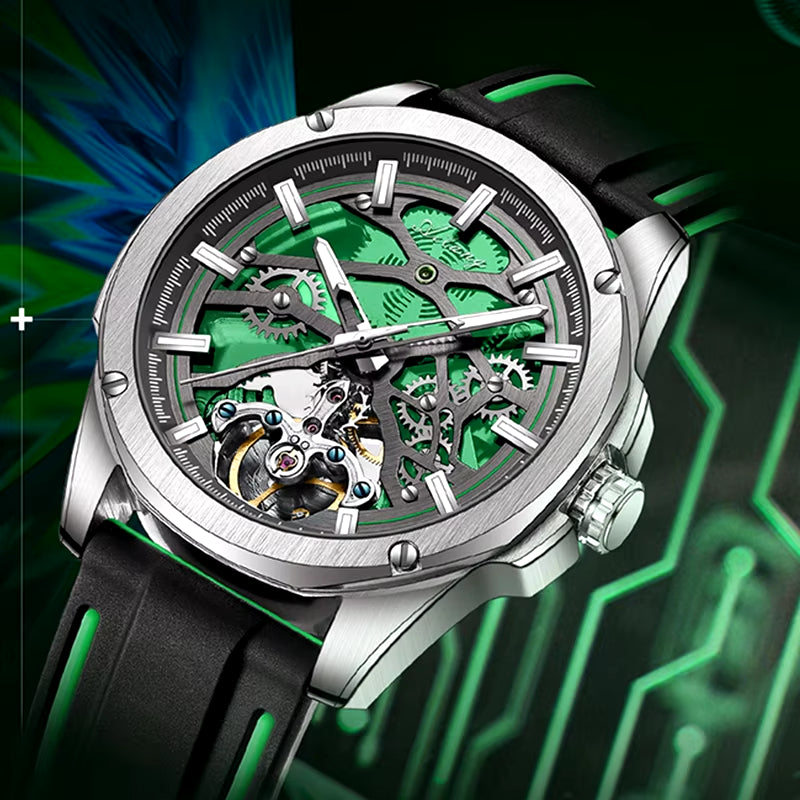 New Skeleton  Brand Tourbillon Automatic Mechanical Fashion Luminous Men'S Watch