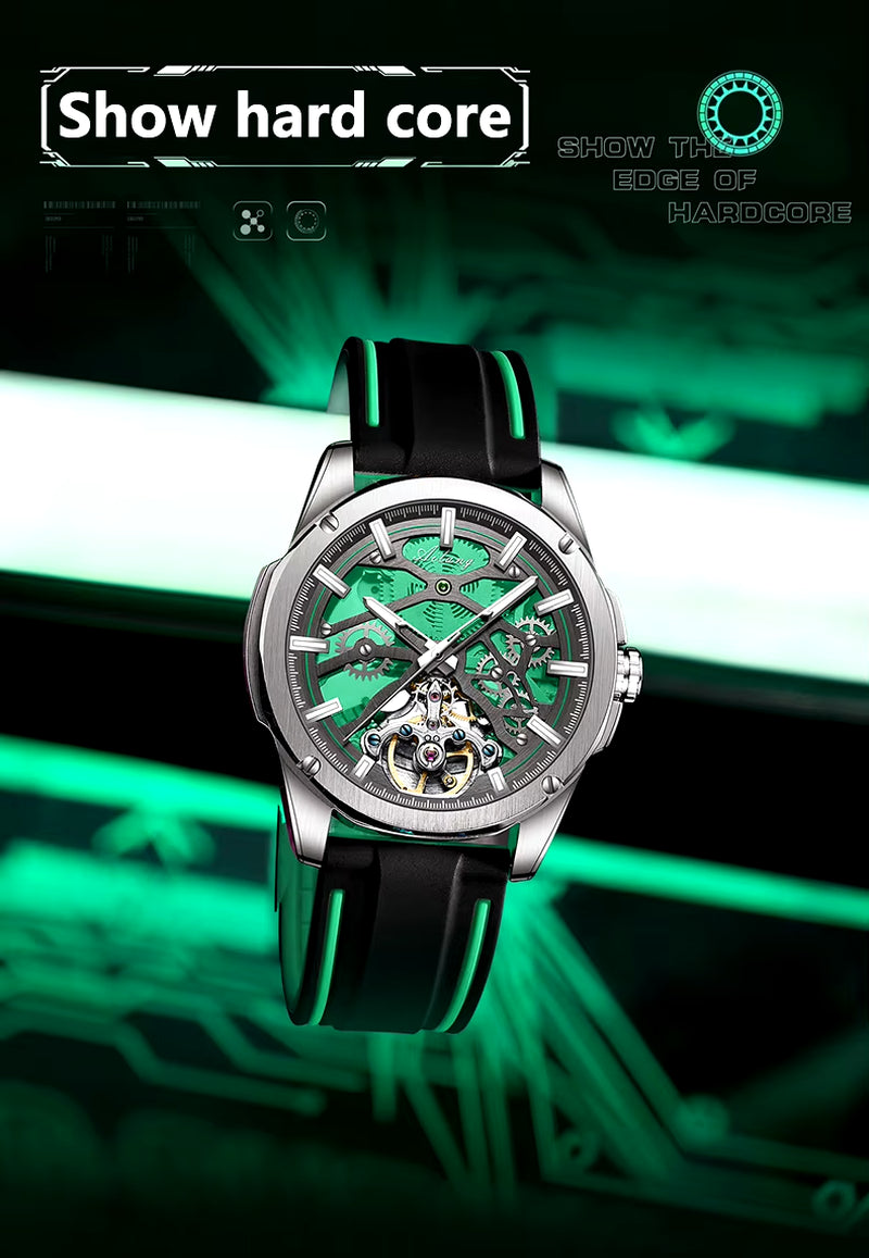 New Skeleton  Brand Tourbillon Automatic Mechanical Fashion Luminous Men'S Watch